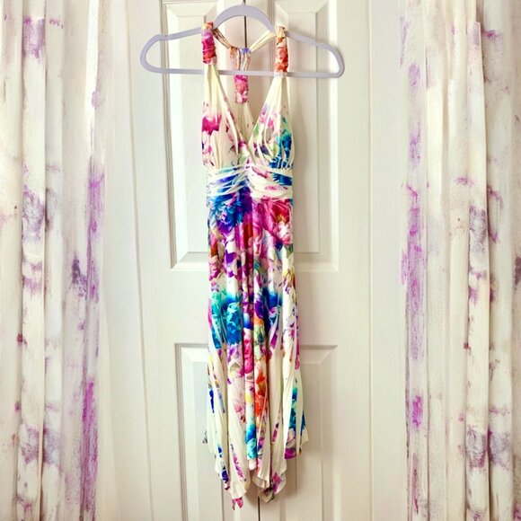 Nani Kai Hawaiian Midi Floral Dress Size Small Fits Size 16 Womens - Picture 9 of 9